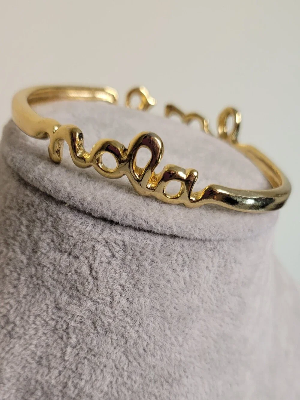 Gold Tone NOLA Love Script Cuff Bracelet – New Orleans Bangle